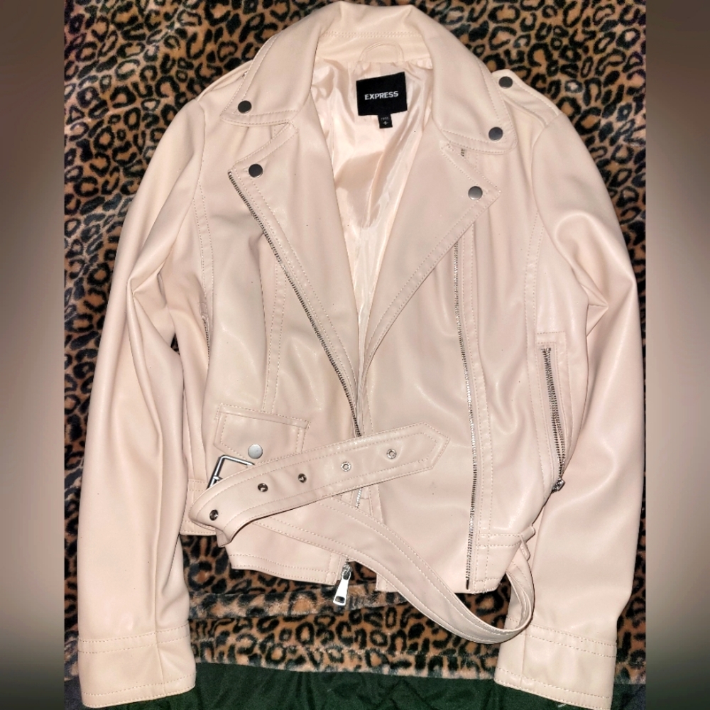 Express, Light Pink faux leather Jacket